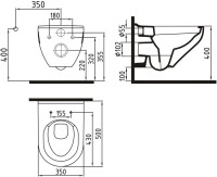 Комплект Унитаз подвесной Bien Ion безободковый + Звукоизоляция AlcaPlast + Кнопка ALCA M70 белая + Инсталляция A101 Sadromodul