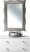 Мебель для ванной комнаты Armadi Art NeoArt 100 белая с ручками Crystal хром Мебель для ванной комнаты Armadi Art NeoArt 100 белая с ручками Crystal хром