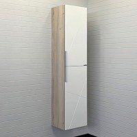 Шкаф пенал для ванной Comforty Мерано 35 дуб дымчатый, белый