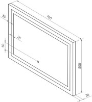 Зеркало CONTINENT Rimini 70х50 с подсветкой