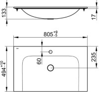 Тумба с раковиной Keuco Stageline 32862 80 см, вулканит