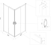 Душевой уголок Veconi Rovigo RV-101B 80x80, профиль черный
