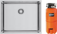Комплект Мойка Omoikiri TADZAVA 54-U/I-IN ULTRA 15 нержавеющая сталь + Измельчитель Nagare slim 500