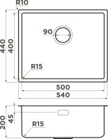 Комплект Мойка Omoikiri TADZAVA 54-U/I-IN ULTRA 15 нержавеющая сталь + Измельчитель Nagare slim 500