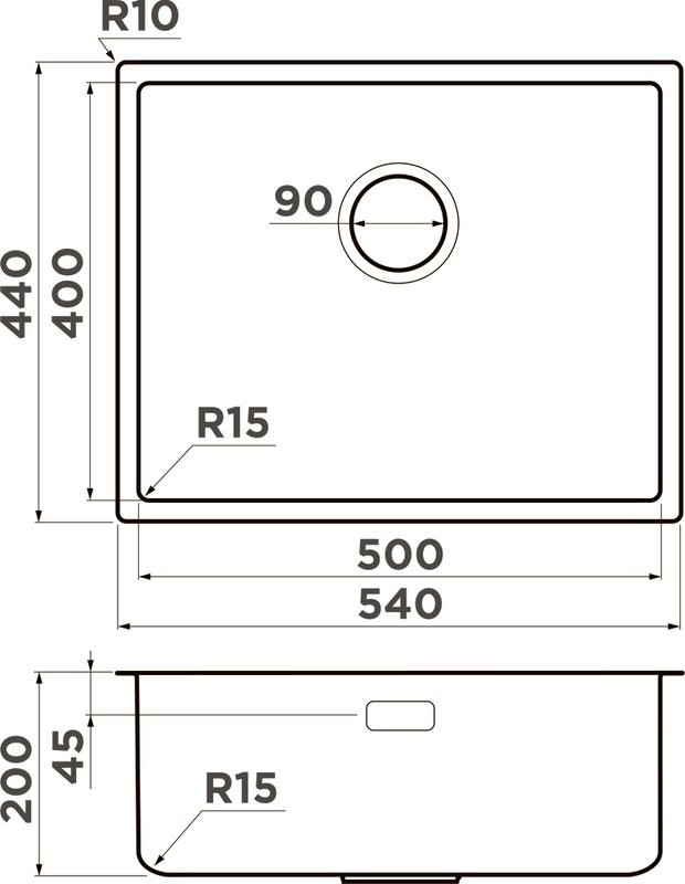 Комплект Мойка Omoikiri TADZAVA 54-U/I-IN ULTRA 15 нержавеющая сталь + Измельчитель Nagare slim 500