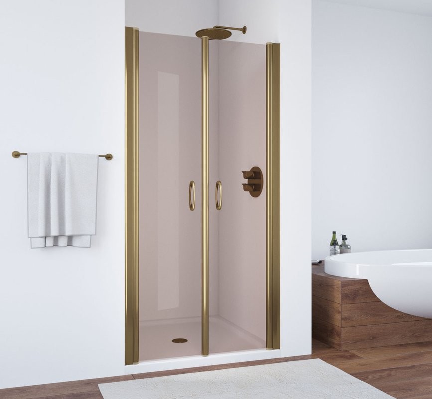 Душевая дверь в нишу Vegas Glass E2P 80 05 05 профиль бронза, стекло бронза