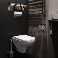 Комплект Унитаз подвесной DIWO Сочи 7508N003-0079 безободковый + Крышка Yakut 0344 быстросъемное, с микролифтом + Инсталляция + Кнопка 7322 хром