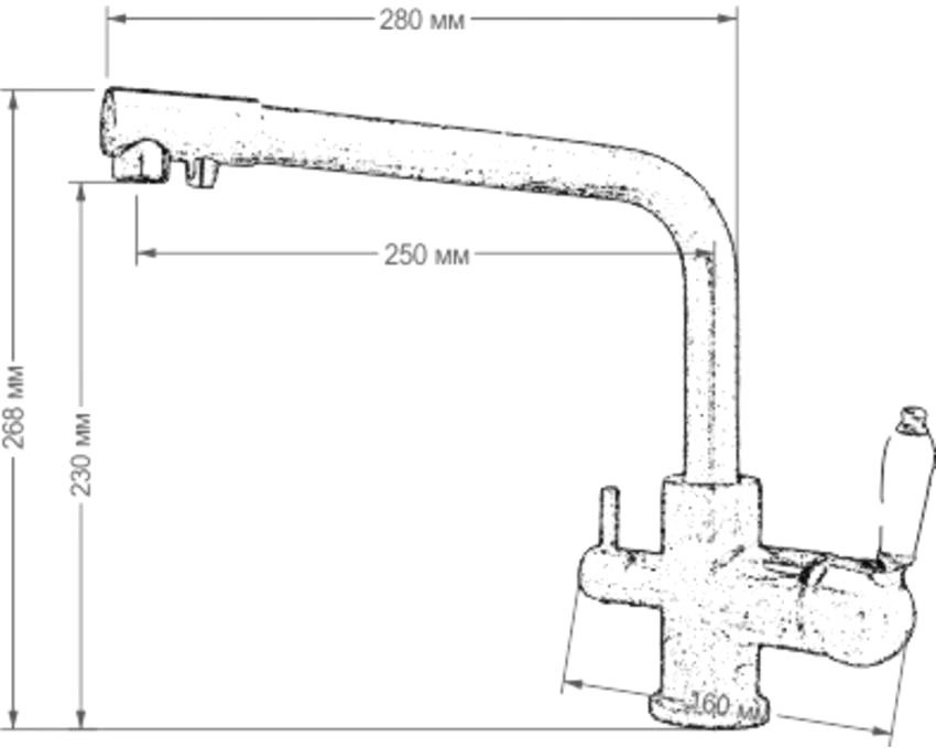 Смеситель для кухни Seaman Barcelone SSL-5384 gun light