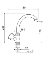 Кран РМС SL119-270F хром