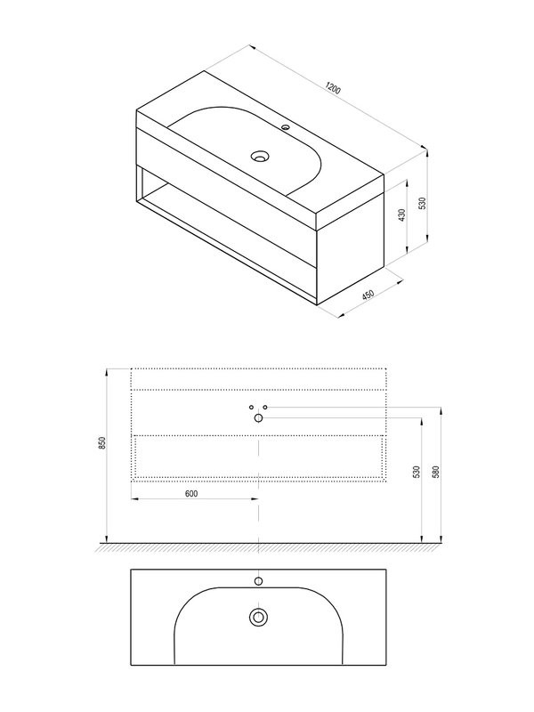 Тумба с раковиной Ravak Lite SD 120 дымчато-серая