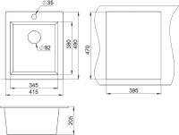 Мойка кухонная Granula 4201, турмалин