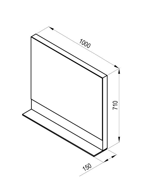Зеркало Ravak Formy 100 орех, с полкой
