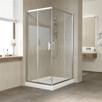 Душевой уголок Vegas Glass ZA-F Tur Novo 90*80 08 01 профиль глянцевый хром, стекло прозрачное