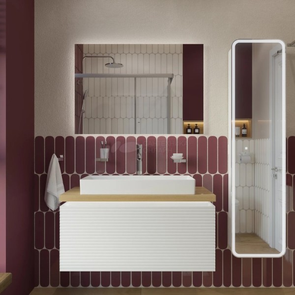 Мебель для ванной комнаты STWORKI Рандерс 100, дерево, подвесная, с подсветкой