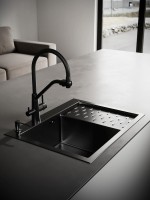 Мойка кухонная РМС MRK-6350BL-L c дозатором, графит