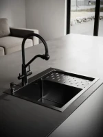Мойка кухонная РМС MRK-6350BL-L c дозатором, графит