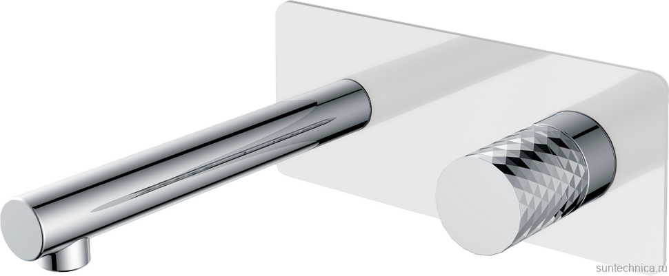 Смеситель для раковины Boheme Stick 125-WCR С ВНУТРЕННЕЙ ЧАСТЬЮ, white, diamond chrome