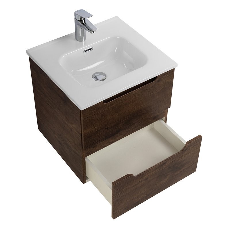 Тумба с раковиной BelBagno Etna 50 2 ящика, rovere moro
