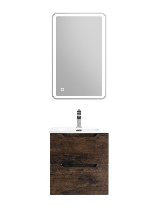 Тумба с раковиной BelBagno Etna 50 2 ящика, rovere moro