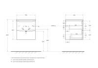Тумба с раковиной BelBagno Etna 50 2 ящика, rovere moro