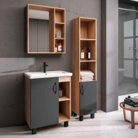 Мебель для ванной комнаты Grossman Флай 60 дуб сонома, серая