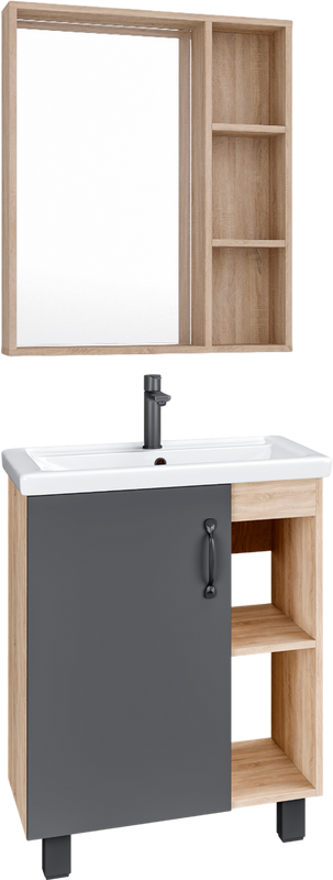 Мебель для ванной комнаты Grossman Флай 60 дуб сонома, серая