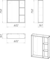 Мебель для ванной комнаты Grossman Флай 60 дуб сонома, серая