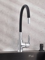 Смеситель для кухни РМС SL123BL SL123BL-016F-1 чёрный, хром