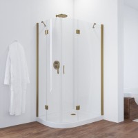 Душевой уголок Vegas Glass AFS-F 100*90 05 01 R профиль бронза, стекло прозрачное