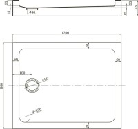 Поддон для душа Veconi Tezeo acrylic TZ-54B 120x80, черный