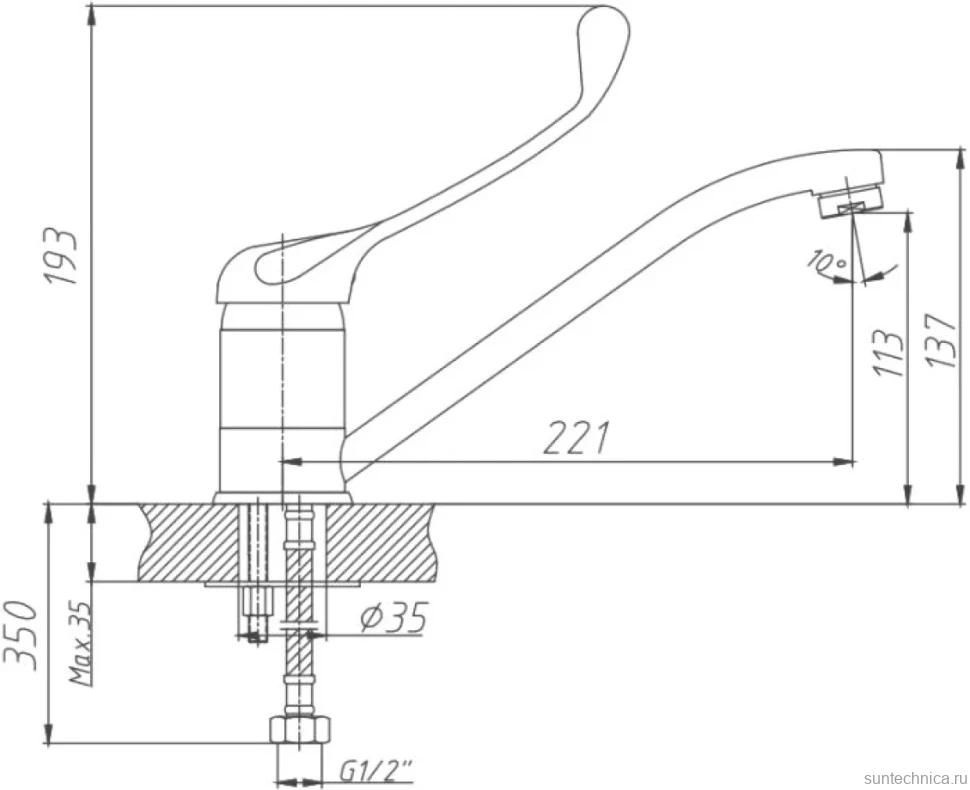 Смеситель для раковины Haiba HB4254 для медицинских учреждений