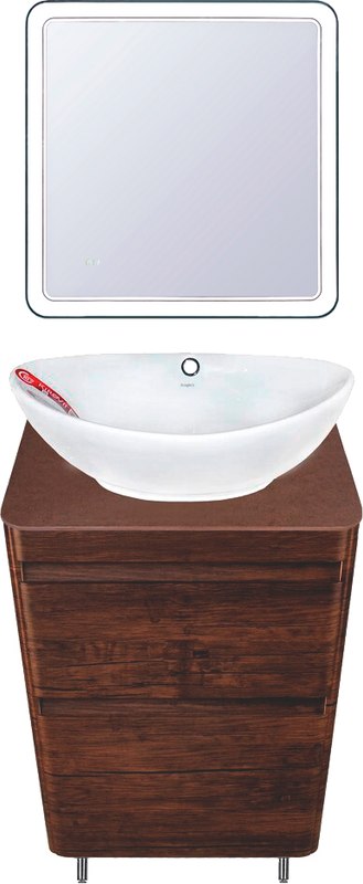 Мебель для ванной комнаты Style Line Атлантика 60 напольная, старое дерево, бежевая темная