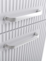 Шкаф-пенал для ванной BelBagno Due 40 подвесной, ручки белые, белый металлик