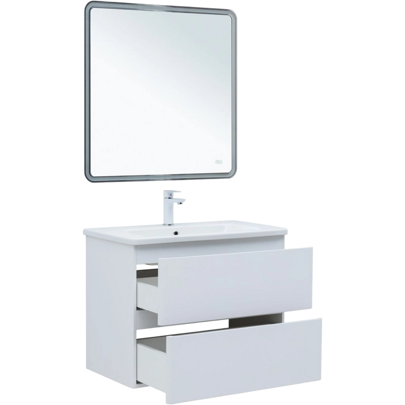 Тумба под раковину без столешницы Aquanet Эмбер 80 белая матовая