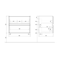 Тумба с раковиной SanStar Graffa 70 подвесная, дуб вотан, раковина Миранда