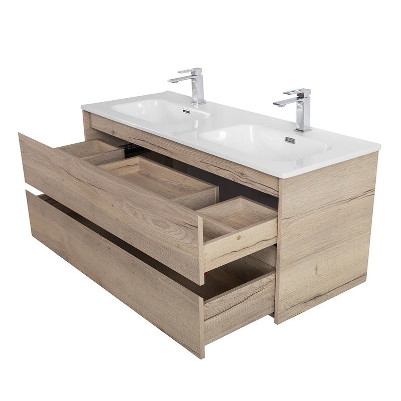 Мебель для ванной комнаты BelBagno Kraft 120 для двоих, rovere galifax bianco