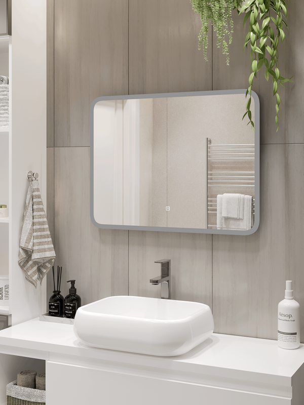 Зеркало CONTINENT Led Bruno 80х60 см, сенсорное, с холодной подсветкой