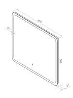 Зеркало CONTINENT Led Bruno 80х60 см, сенсорное, с холодной подсветкой