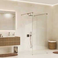 Душевая перегородка Wasserkraft Vechte 60W 60W46BN 110 см, стабилизатор никель, стекло прозрачное