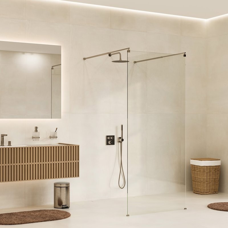 Душевая перегородка Wasserkraft Vechte 60W 60W46BN 110 см, стабилизатор никель, стекло прозрачное