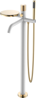Напольный смеситель для ванны с душем Boheme Stick 129-WG.2 white touch gold