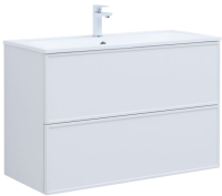 Тумба с раковиной Aquanet Арт 100 подвесная, белая матовая