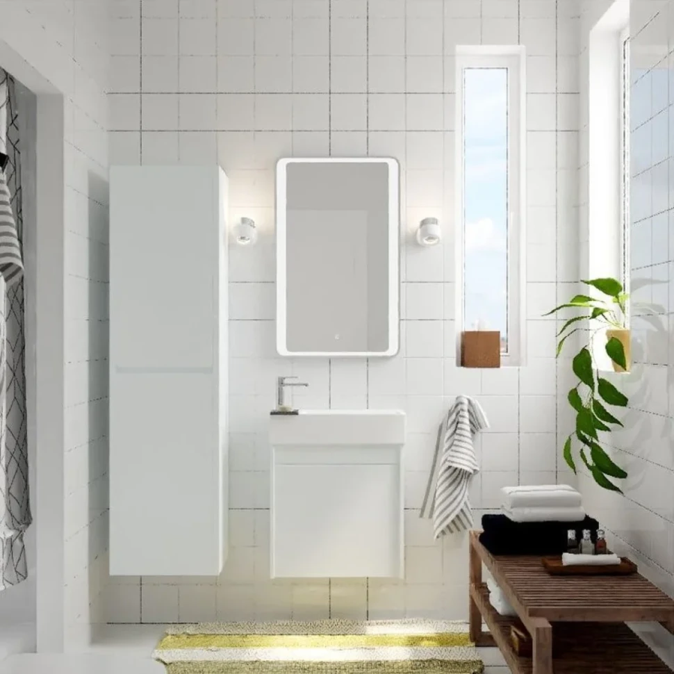 Мебель для ванной комнаты Art&Max Family R, 50, подвесная, Bianco Lucido