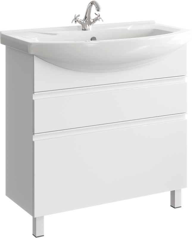 Тумба под раковину без столешницы Aqwella Rodos 85 напольная, белая