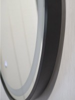 Зеркало круглое Comforty Лея 60 с подсветкой, бесконтактный сенсор, антизапотевание, матовое черное