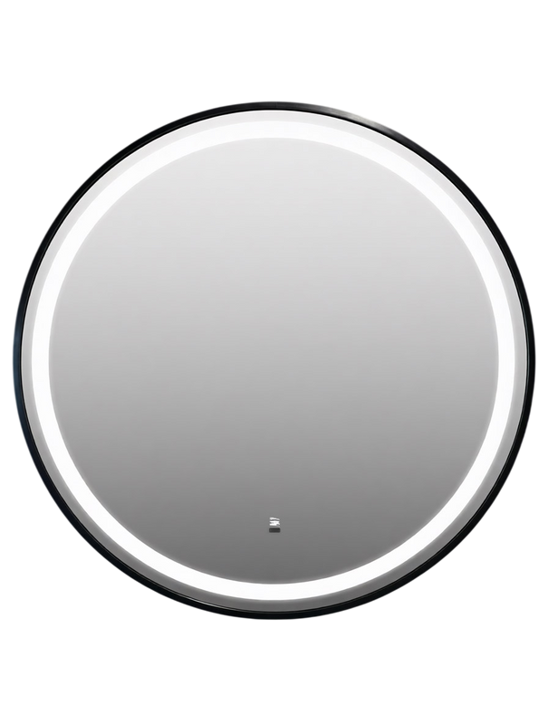 Зеркало круглое Comforty Лея 60 с подсветкой, бесконтактный сенсор, антизапотевание, матовое черное