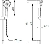 Душевой гарнитур Remer 315L318MP