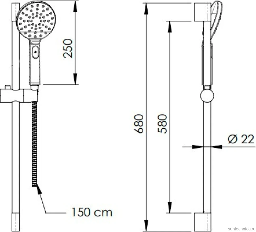 Душевой гарнитур Remer 315L318MP