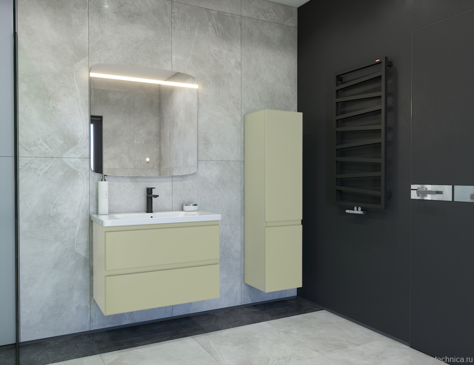 Тумба под раковину без столешницы Caprigo Forte 80 подвесная, фисташка