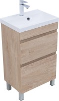 Тумба под раковину без столешницы Aquanet Нота New 50 напольная, 2 ящика, дуб светлый
